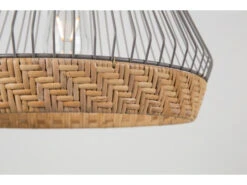 Zuiver Hanglamp BIRDY WIDE - Matte Grey & Braided Rattan Grijs -Verlichtingswinkel Van Hoge Kwaliteit 11582 deba meubelen verlichting zuiver birdy wide