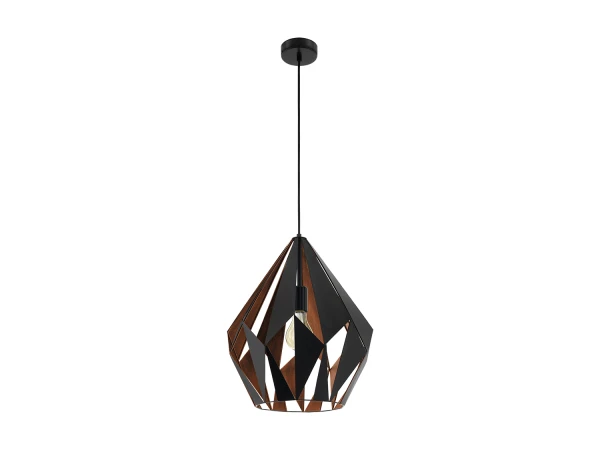 EGLO Hanglamp CARLTON 1 Large - Zwart/koper Zwart 2 EGLO Hanglamp CARLTON 1 Large - Zwart/koper Zwart - Afbeelding 2