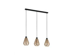 EGLO Hanglamp ADWICKLE - Zwart/Natuur Zwart