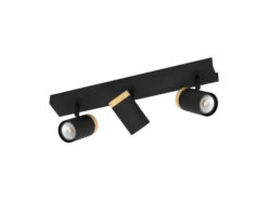EGLO Plafondspot CARTAGENA 3x - Zwart/hout Zwart