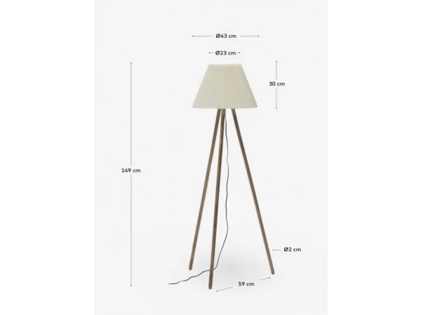 Vloerlamp BENICARLO - Massief Rubberhout Hout 7 Vloerlamp BENICARLO - Massief Rubberhout Hout - Afbeelding 7
