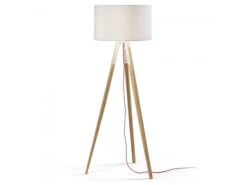Vloerlamp IGUAZU - Wit/hout Hout