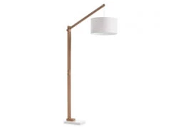 Vloerlamp IZAR - Wit/hout Hout