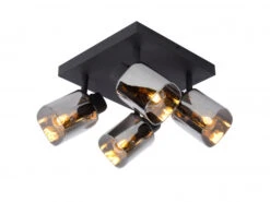 Plafondspot ALION 4x - Zwart/fumé Zwart