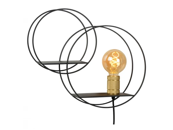 Wandlamp CIRCLE - Zwart/goud Zwart 1 Wandlamp CIRCLE - Zwart/goud Zwart