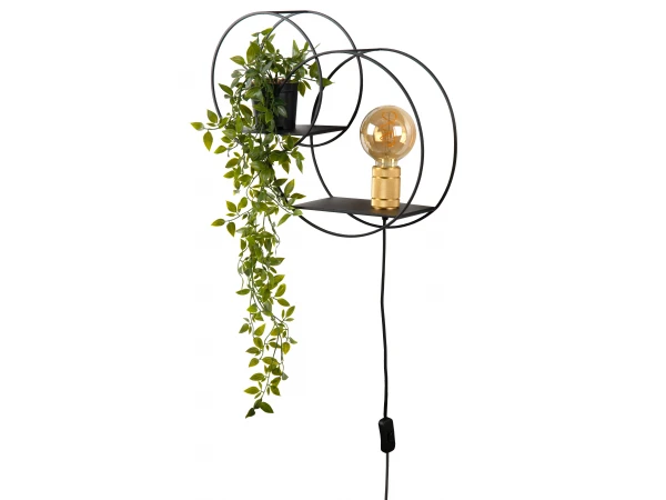 Wandlamp CIRCLE - Zwart/goud Zwart 6 Wandlamp CIRCLE - Zwart/goud Zwart - Afbeelding 6