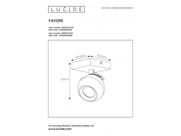 Spot FAVORI 1x - Wit Wit 5 Spot FAVORI 1x - Wit Wit - Afbeelding 5