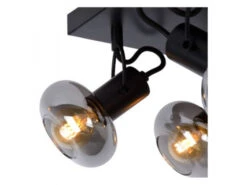 Plafondspot MADEE - Zwart/smoke Glas Zwart -Verlichtingswinkel Van Hoge Kwaliteit lucide madee 26153
