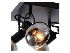 Plafondspot MADEE - Zwart/smoke Glas Zwart -Verlichtingswinkel Van Hoge Kwaliteit lucide madee 26154