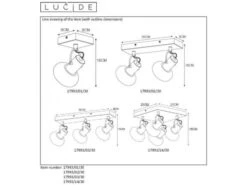 Plafondspot MADEE - Zwart/smoke Glas Zwart -Verlichtingswinkel Van Hoge Kwaliteit lucide madee 26156