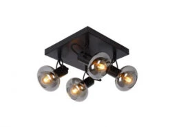 Plafondspot MADEE - Zwart/smoke Glas Zwart