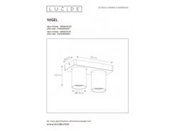 Plafondspot NIGEL 2x - Zwart Staal Rvs -Verlichtingswinkel Van Hoge Kwaliteit lucide nigel 40064