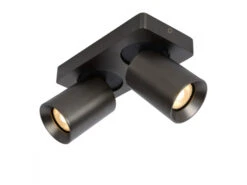Plafondspot NIGEL 2x - Zwart Staal Rvs -Verlichtingswinkel Van Hoge Kwaliteit lucide nigel 54731