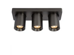 Plafondspot NIGEL 3x - Zwart Staal Rvs -Verlichtingswinkel Van Hoge Kwaliteit lucide nigel 54736