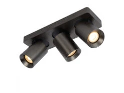 Plafondspot NIGEL 3x - Zwart Staal Rvs -Verlichtingswinkel Van Hoge Kwaliteit lucide nigel 54740