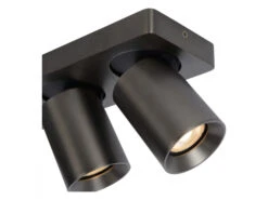 Plafondspot NIGEL 3x - Zwart Staal Rvs -Verlichtingswinkel Van Hoge Kwaliteit lucide nigel 54741