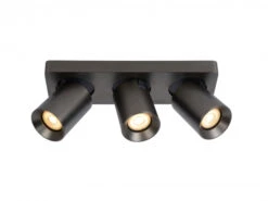 Plafondspot NIGEL 3x - Zwart Staal Rvs