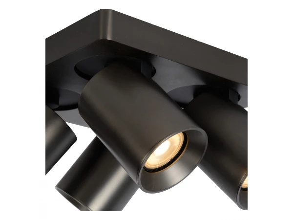 Plafondspot NIGEL 4x - Zwart Staal Rvs 4 Plafondspot NIGEL 4x - Zwart Staal Rvs - Afbeelding 4