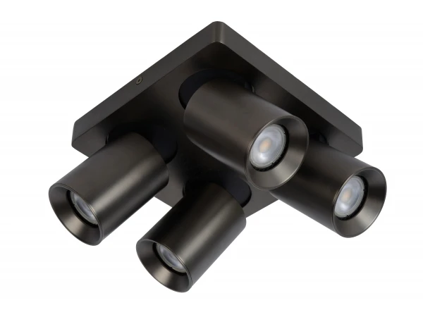 Plafondspot NIGEL 4x - Zwart Staal Rvs 5 Plafondspot NIGEL 4x - Zwart Staal Rvs - Afbeelding 5