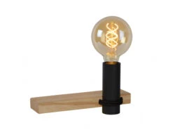 Wandlamp TANNER - Zwart/hout